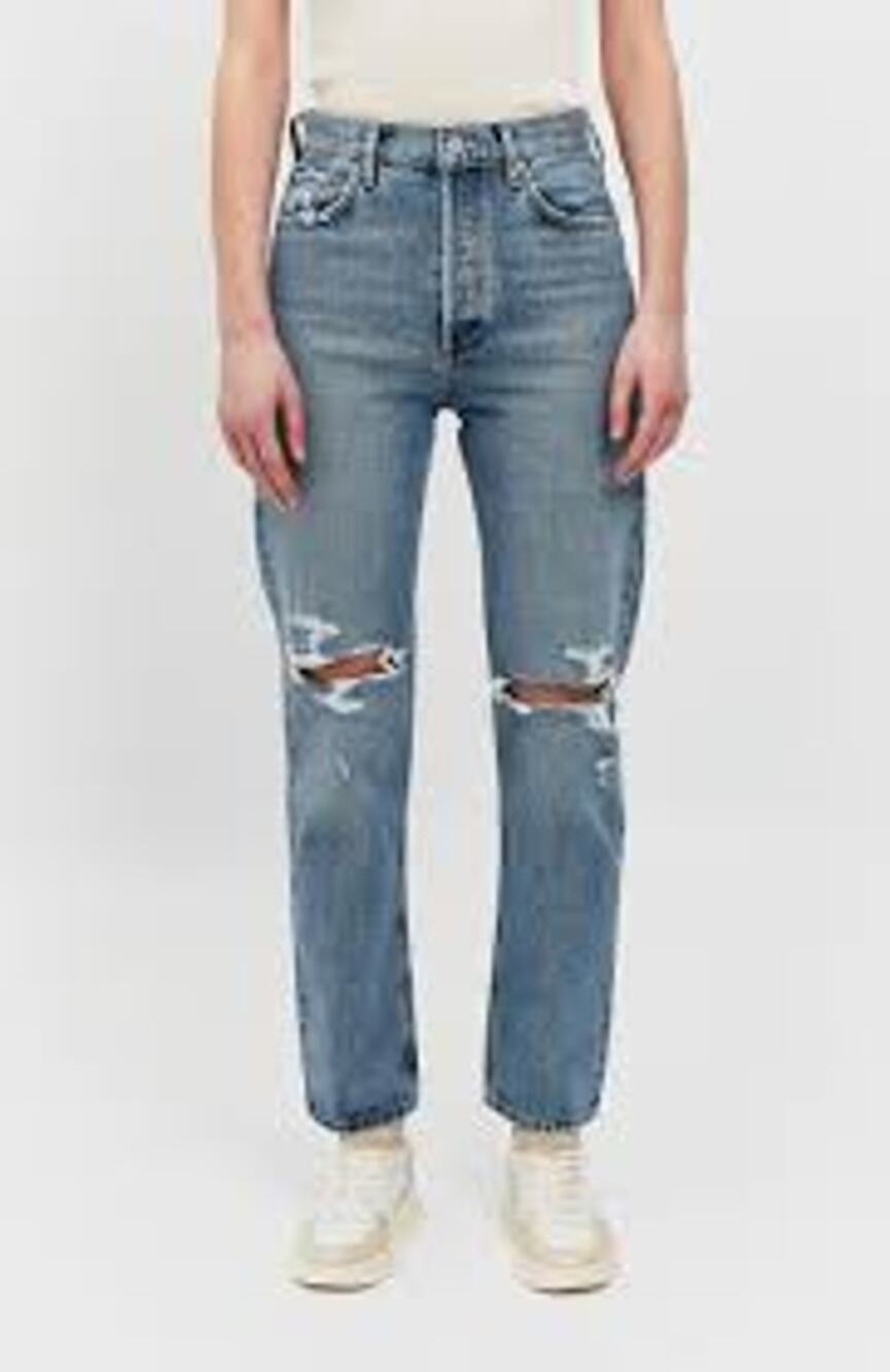AGOLDE 90s Pinch Waist Cropped Distressed Jeans 🌟 90s Grunge